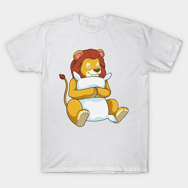 Lion at Sleeping with Pillow T-Shirt by Markus Schnabel